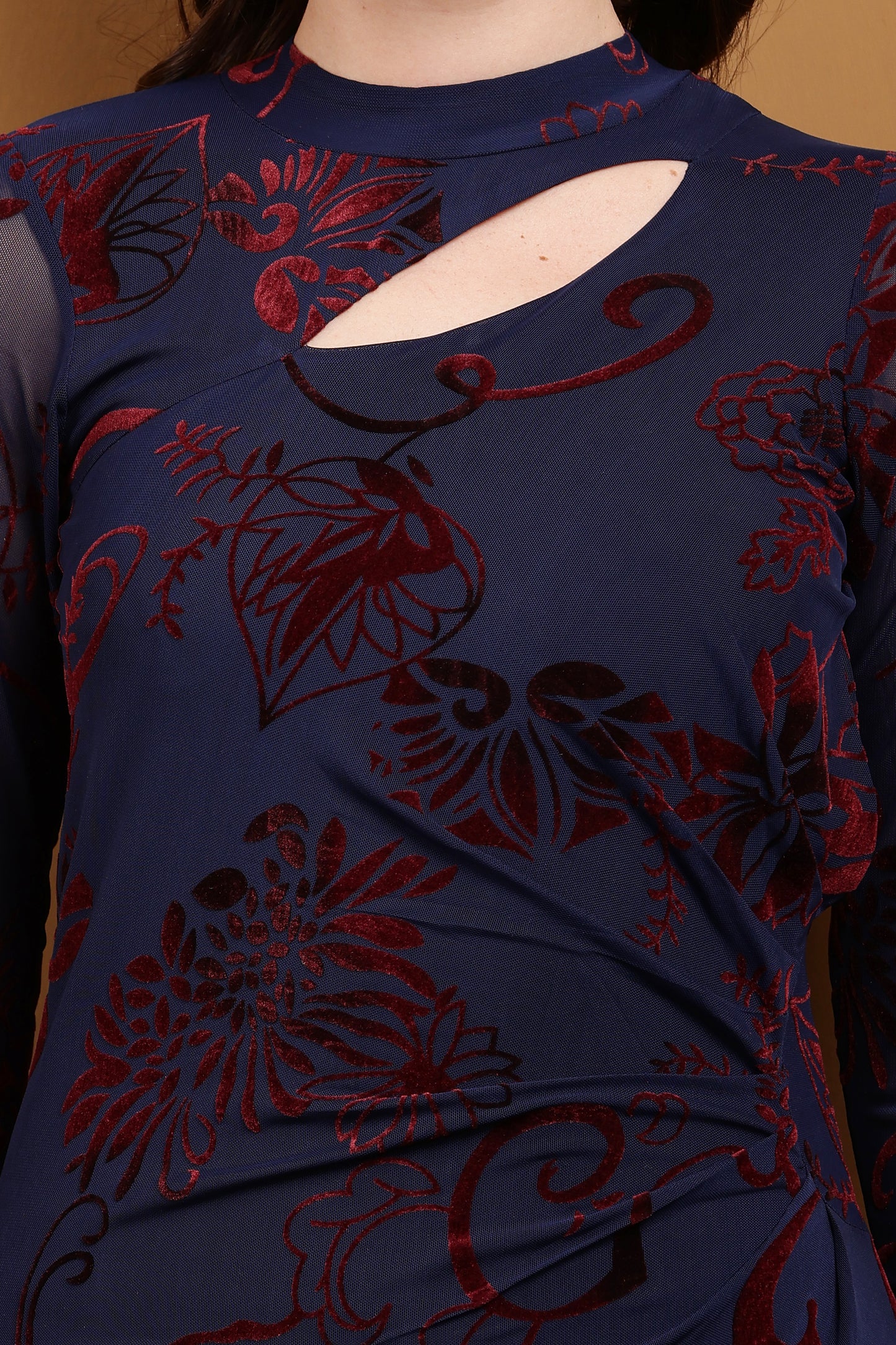 Blazing Mesh Printed Mini Dress