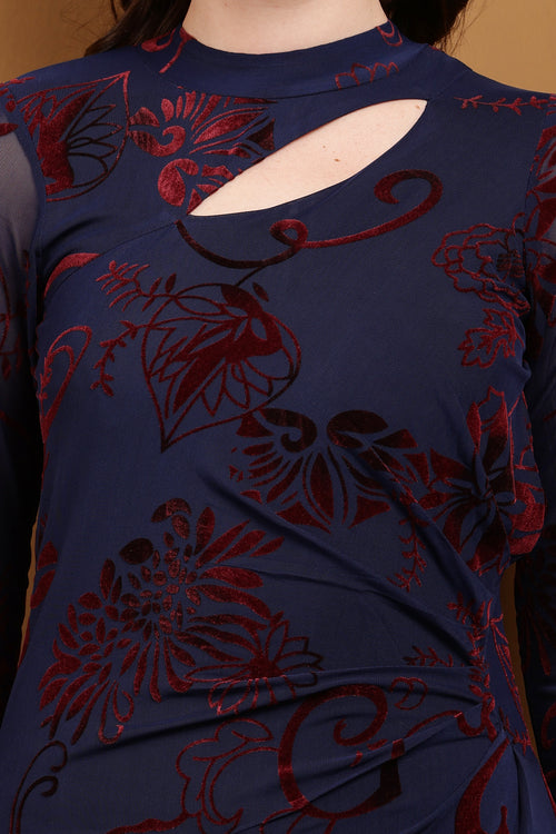 Blazing Mesh Printed Mini Dress