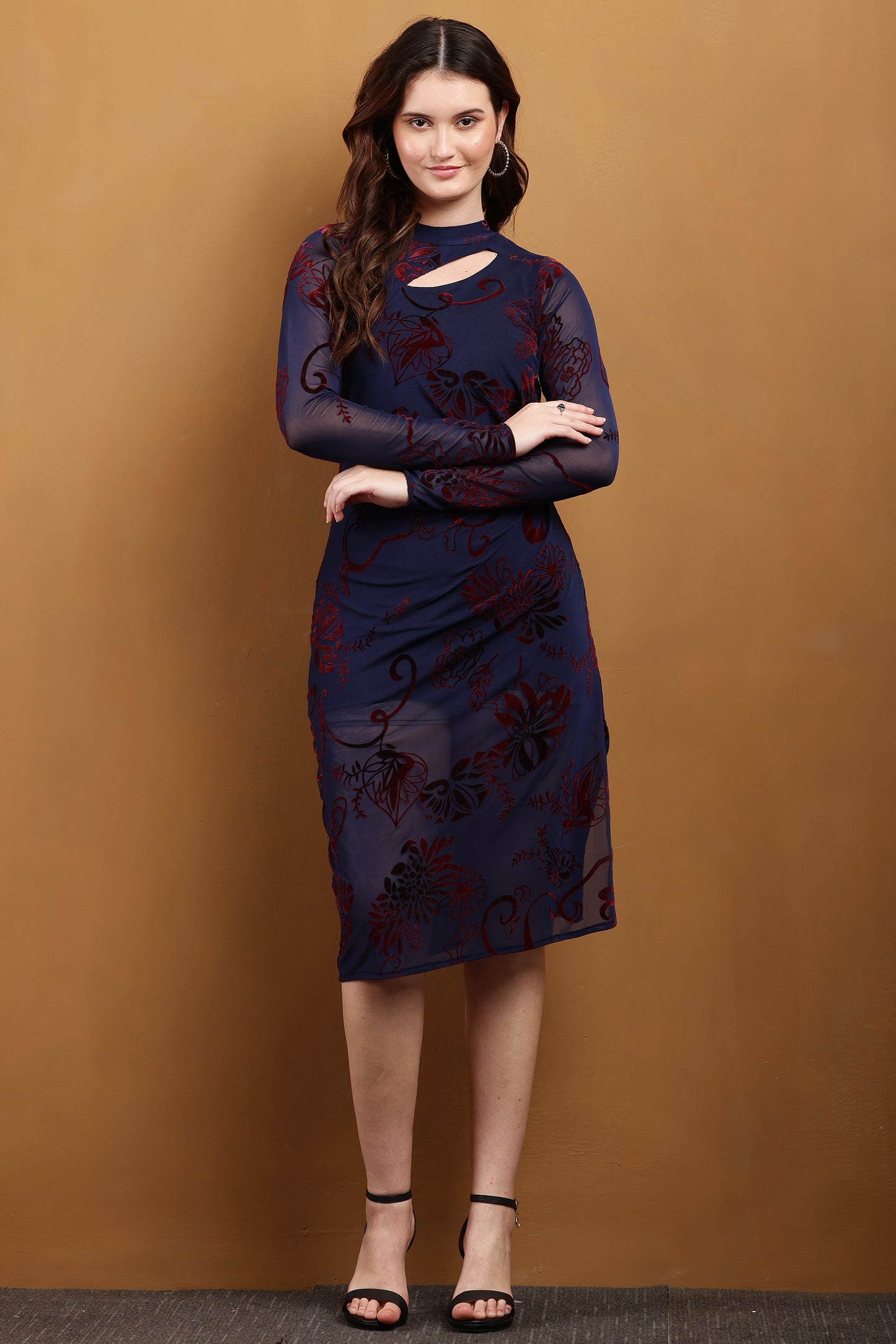 Blazing Mesh Printed Mini Dress