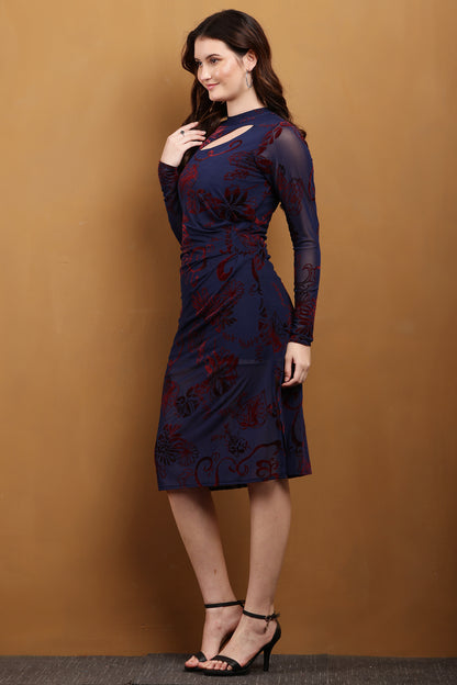 Blazing Mesh Printed Mini Dress