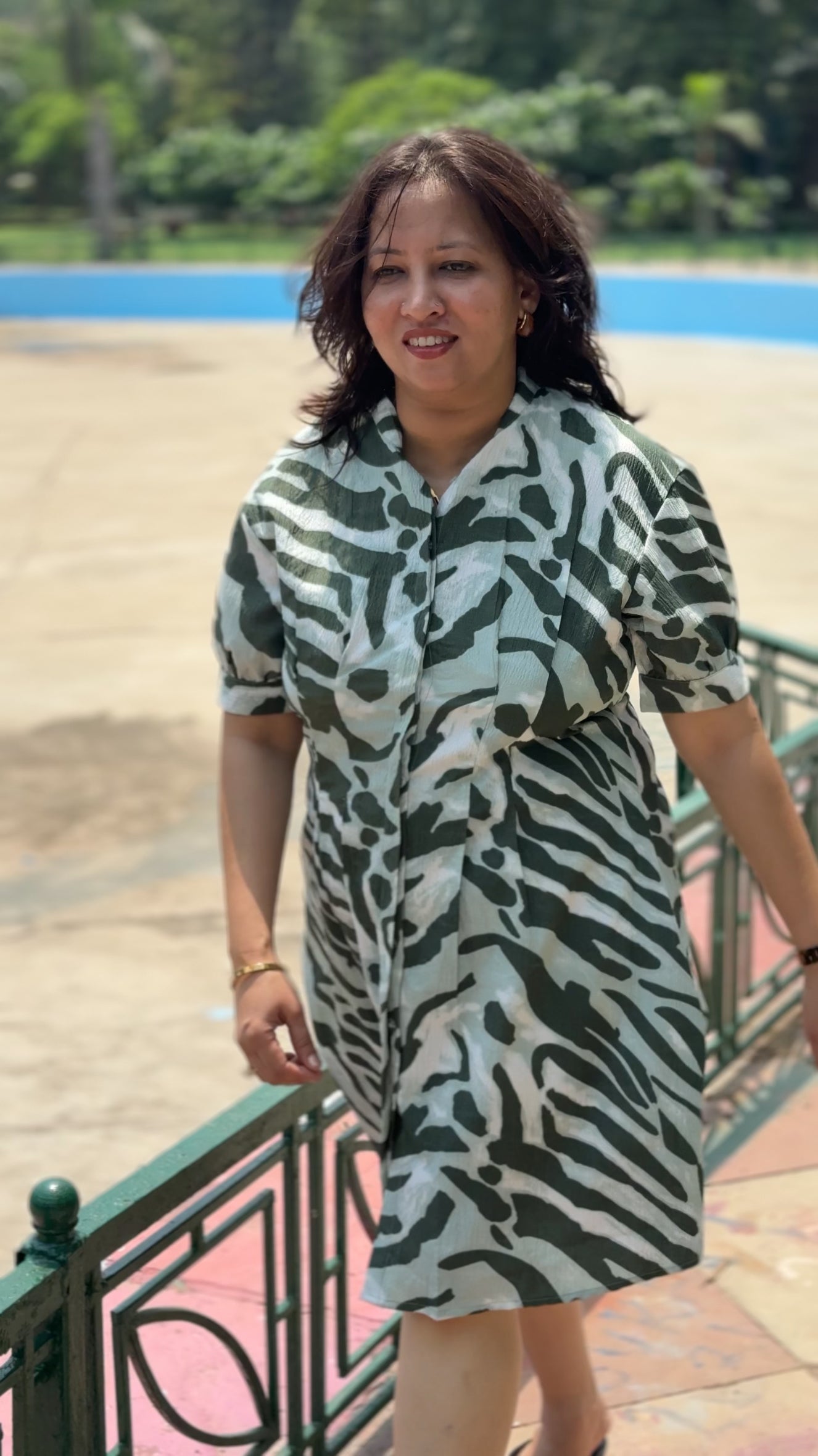 Camouflage shirt dress