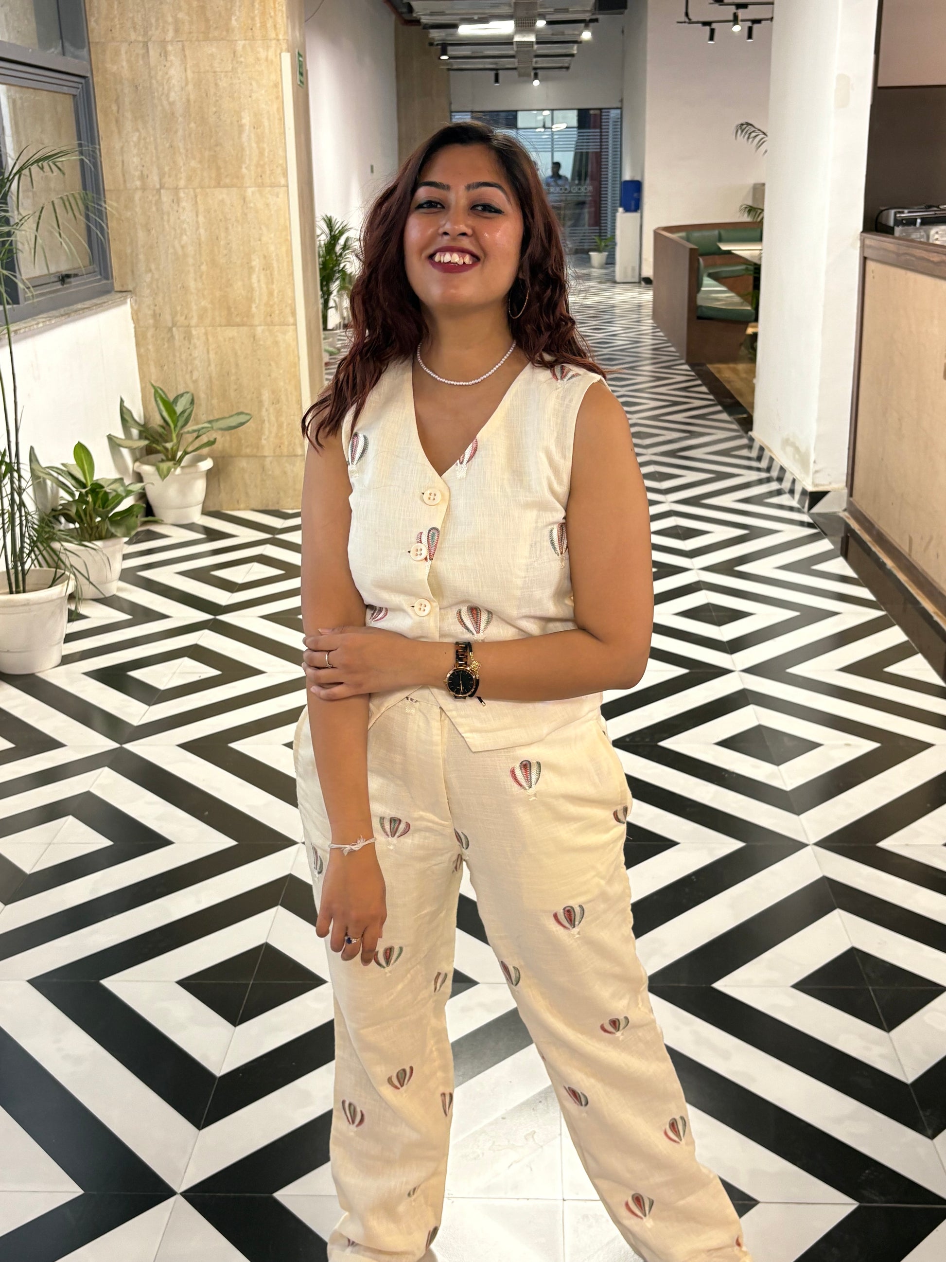 Balloon Bliss Khadi Co-ord Set