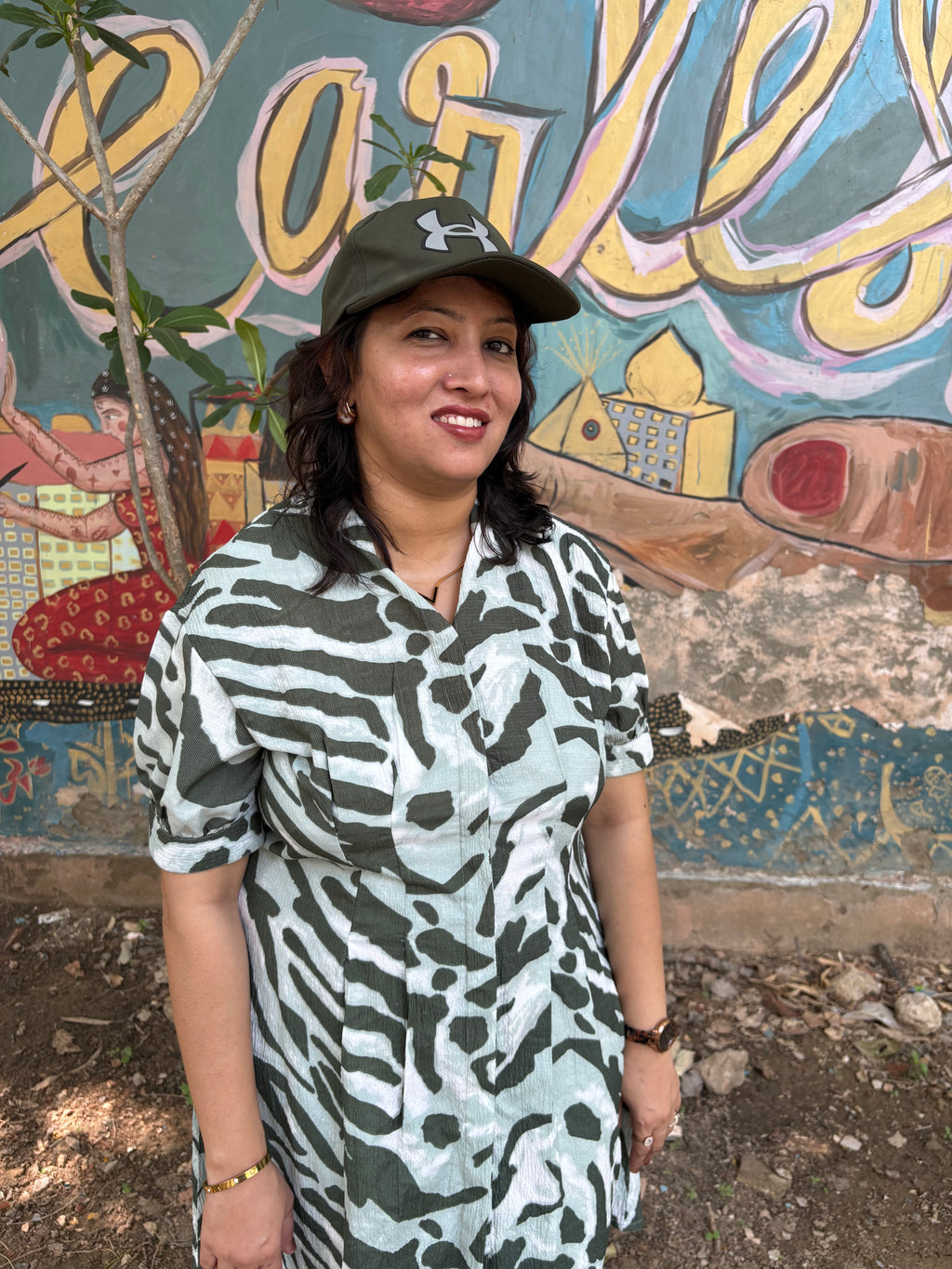 Camouflage shirt dress